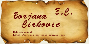 Borjana Ćirković vizit kartica
